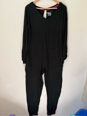 Muk Luks Black V-Neck Onesie